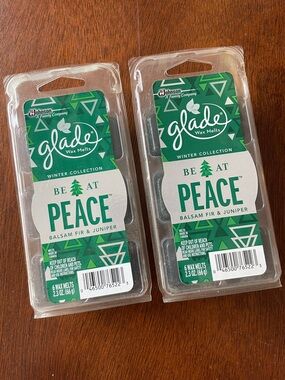Glade Be at Peace Balsam Fir & Juniper Wax Melts Lot of 2 New NIB